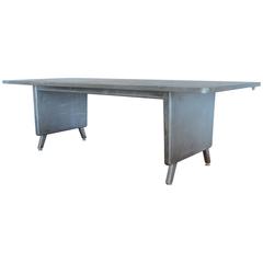 Large Machine Age Metal Desk/Dining Table 12
