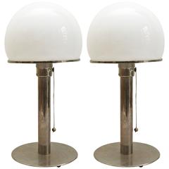 Wilhelm Wagenfeld Pair of Bauhaus Lamps