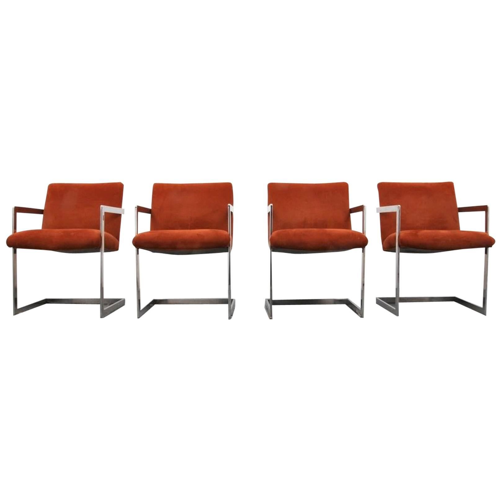 Set of Four Armchairs by Milo Baughman for Thayer Coggin For Sale