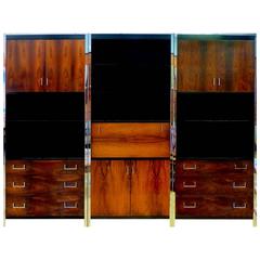 Rosewood and Chrome Wall Unit by John Stuart