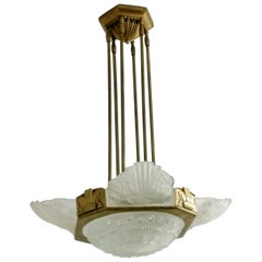 Lampadario a candela Art Deco francese di Georges Leleu (coppia disponibile)