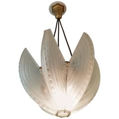 French Art Deco Chandelier or Pendant Signed by Sabino 1
