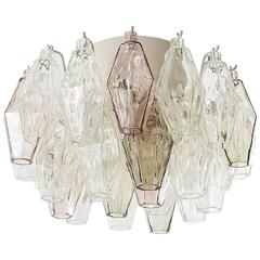 Flush Mount Light Fixture in the Style of Venini, Murano Glass, 1960s