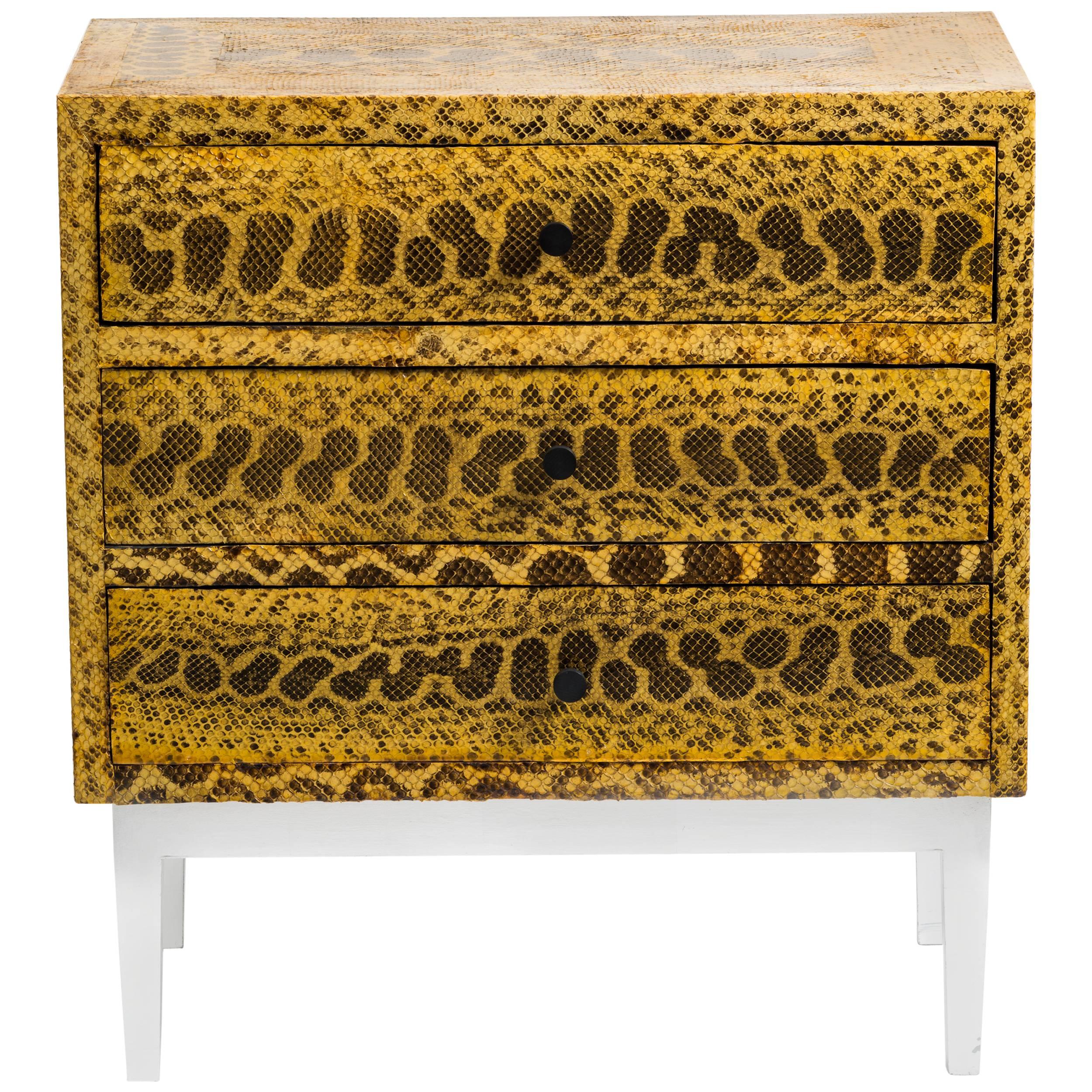 Snakeskin Commode in the Manner of Karl Springer For Sale