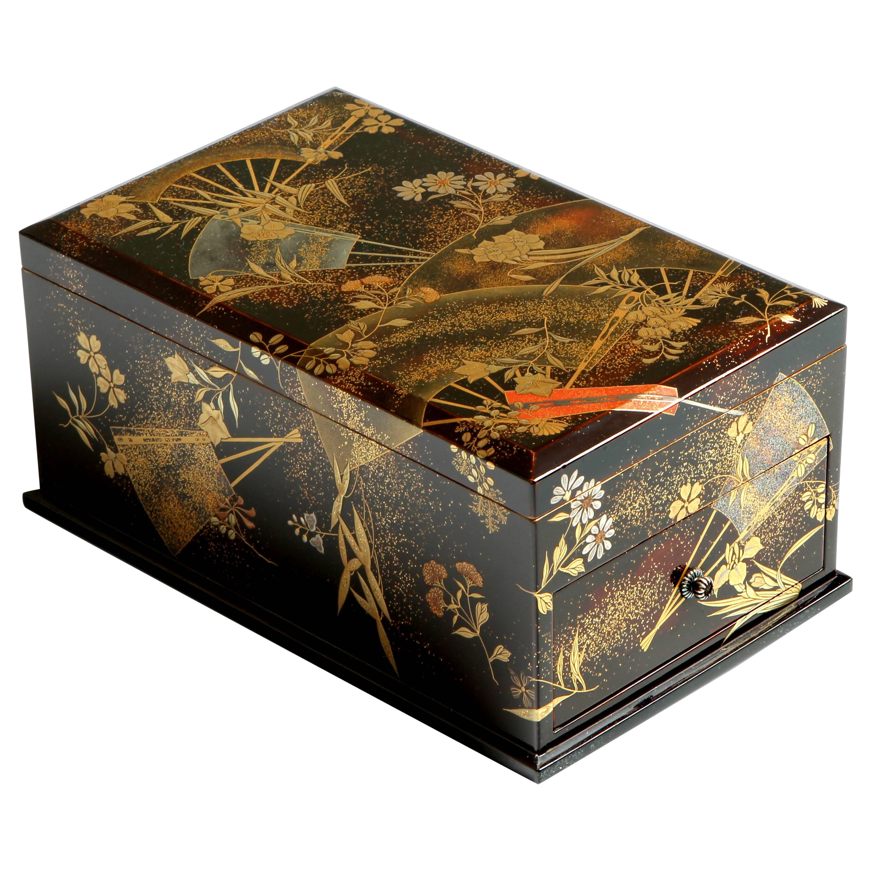 Writing Box with Fans and Flowering Plants For Sale