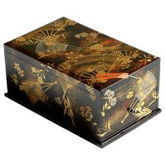 Writing Box with Fans and Flowering Plants