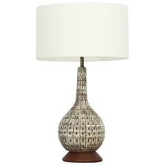 Large Midcentury Glazed Ceramic Table Lamp