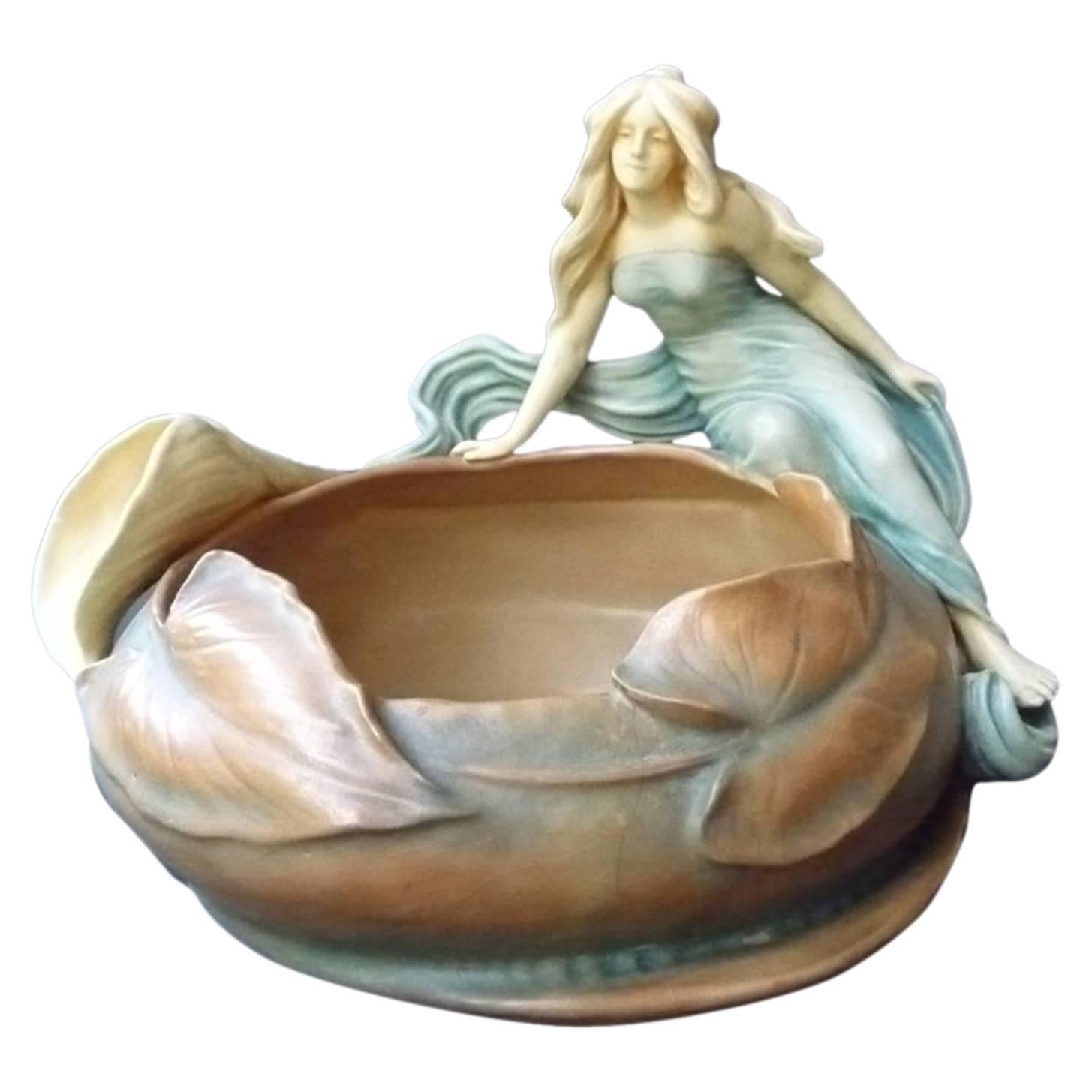 Art Nouveau Jardiniere Bernhard Bloch Maiden With Callas