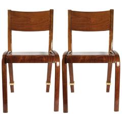 Pair of "Bow Wood" Chairs by Steiner, 1950s