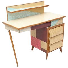 Vintage 1950s Melamine Desk in the style of Melchiorre Bega