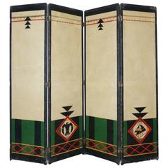 WPA Era Hand Painted Screens with Pueblo Motifs, circa 1930's