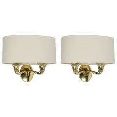 Pair of 1940s Sconces in the style of Jules Leleu