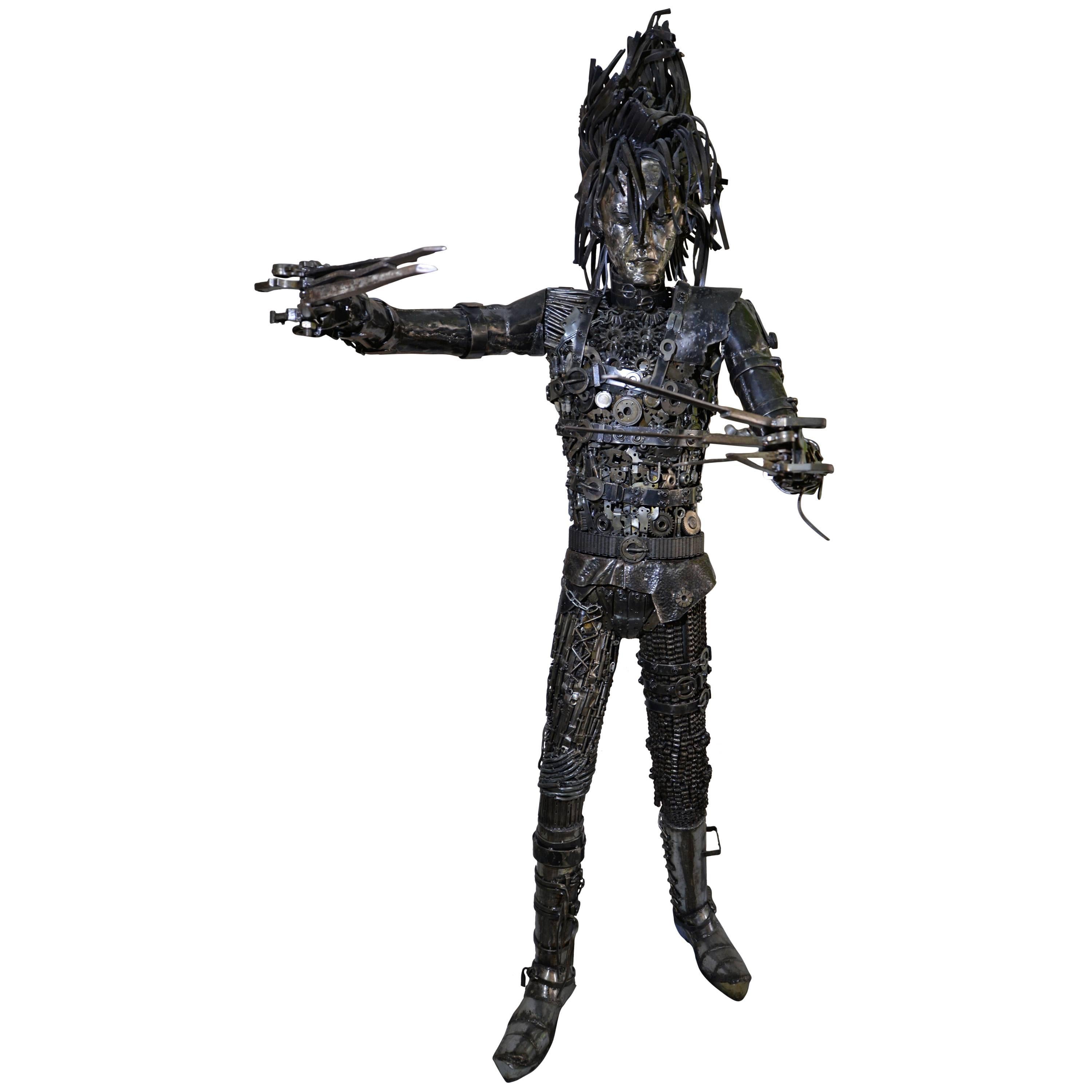 Lifesize Edward Scissorhands Metal Sculpture For Sale
