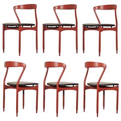 Splendid set of six surreal dining chairs.