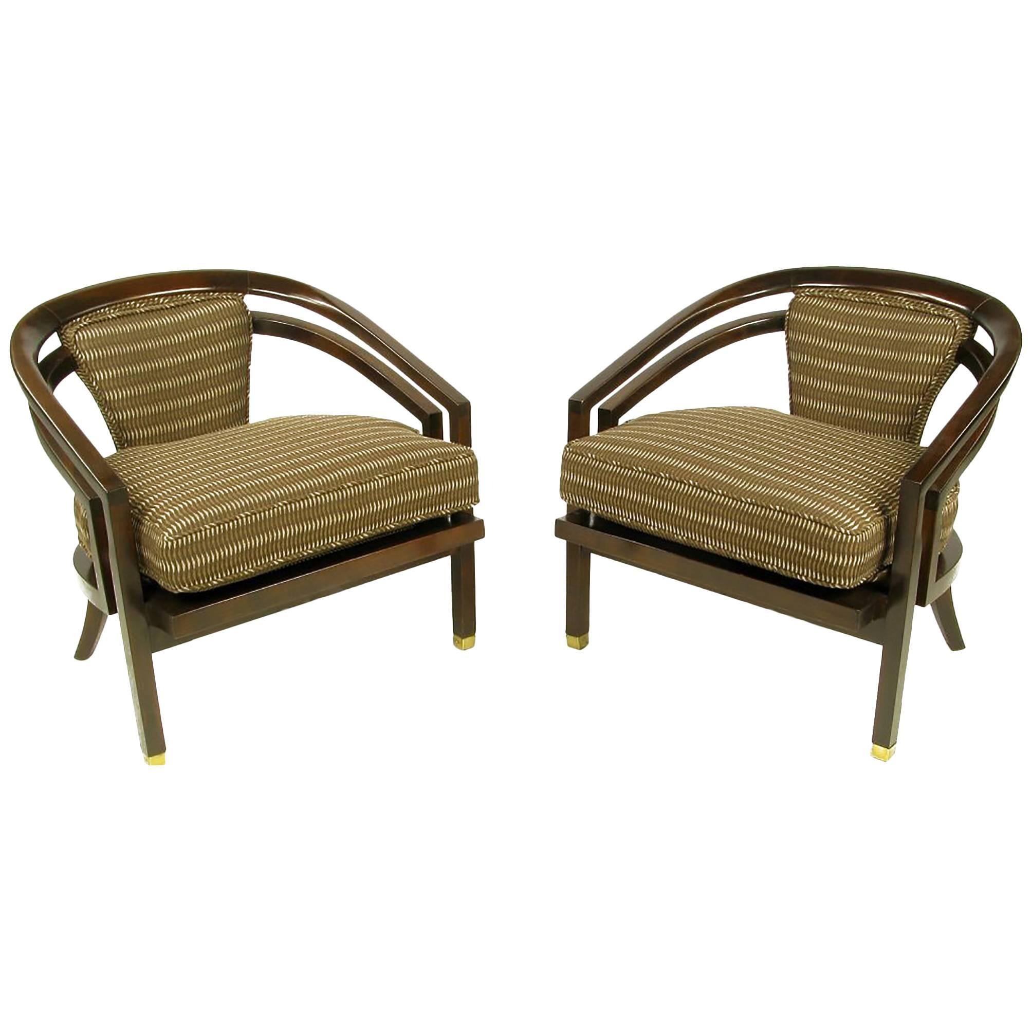 Pair of Elegant 1960s Club Chairs by Century For Sale