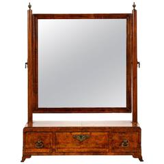 English Queen Anne Walnut Dressing "Toilet" Mirror, 18th Century, circa 1715