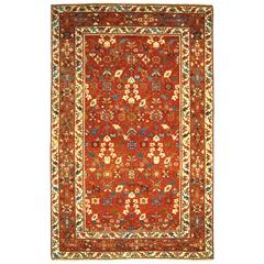 Antique Northwest Persian Oriental Carpet, Small Decorative Rug w/ Floral Design 7