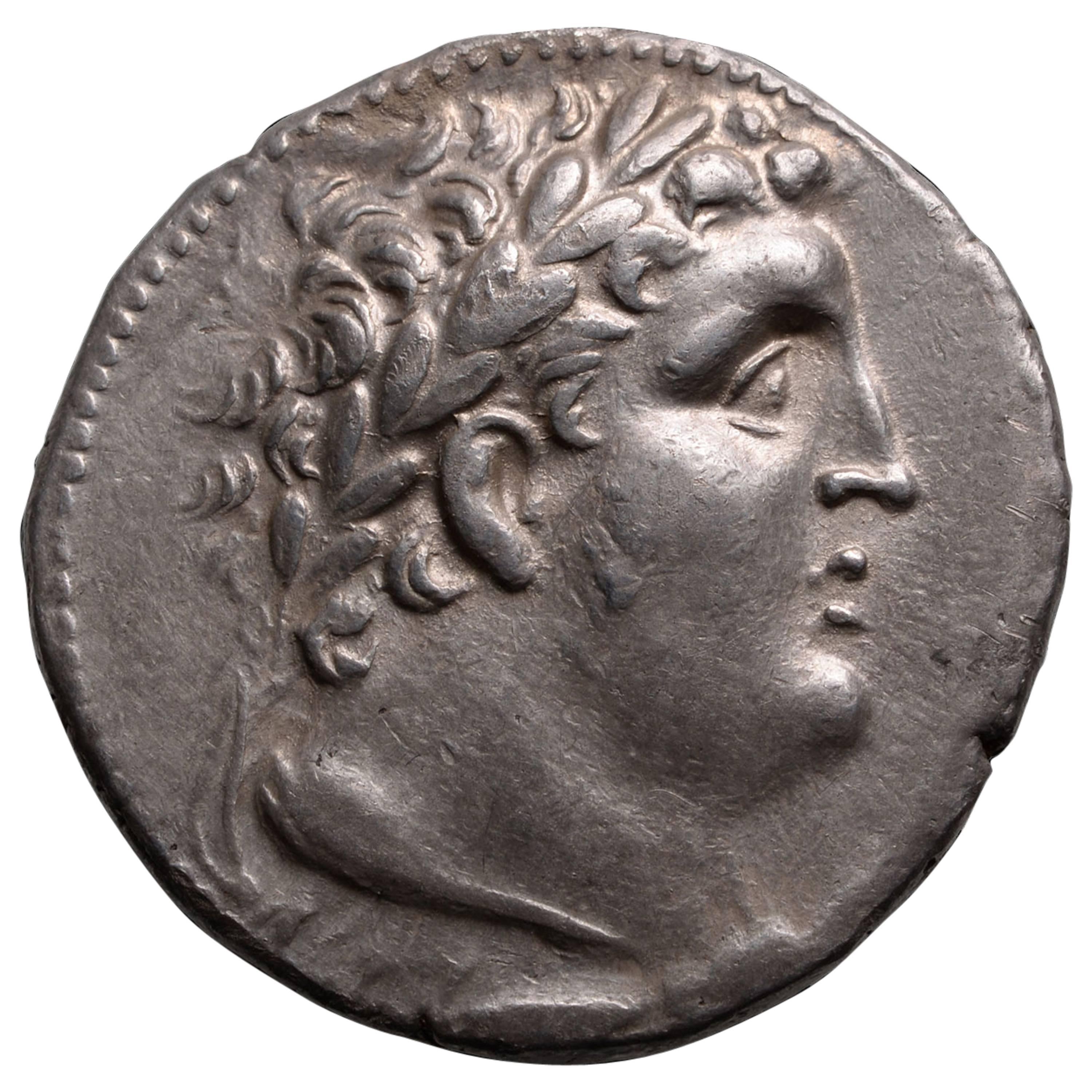 Ancient Jewish Silver Temple Tax Shekel, 40 BC