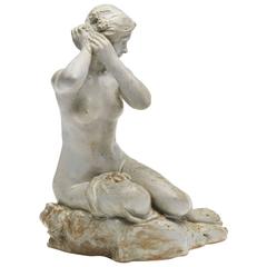 Charles Greber Art Pottery Seated Nude Sculpture, circa 1900