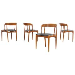 Set of Four Teak Dining Chairs No. 16 by Johannes Andersen, Denmark, 1960s