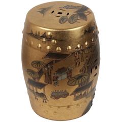 Gold Chinese Ceramic Stool