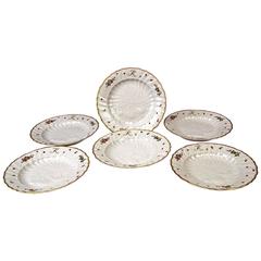 Meissen Dessert Plates Set for Six Persons Swan Decor by Kaendler, 20th Century