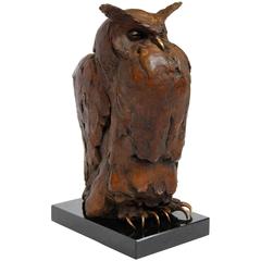 Bronze owl made by Dutch sculptor Anthon Hoornweg