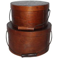Group of Two 19th Century Bail Handled Pantry Boxes from New England 3