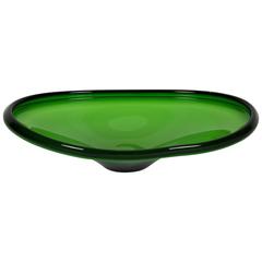 Space Age Mint Green Oval Murano Glass Centerpiece Bowl