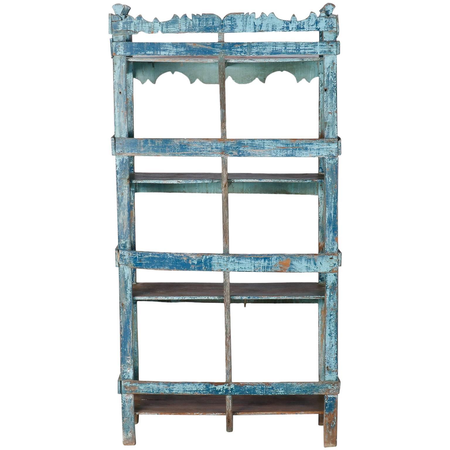 Blue Green Painted Chinese Étagère