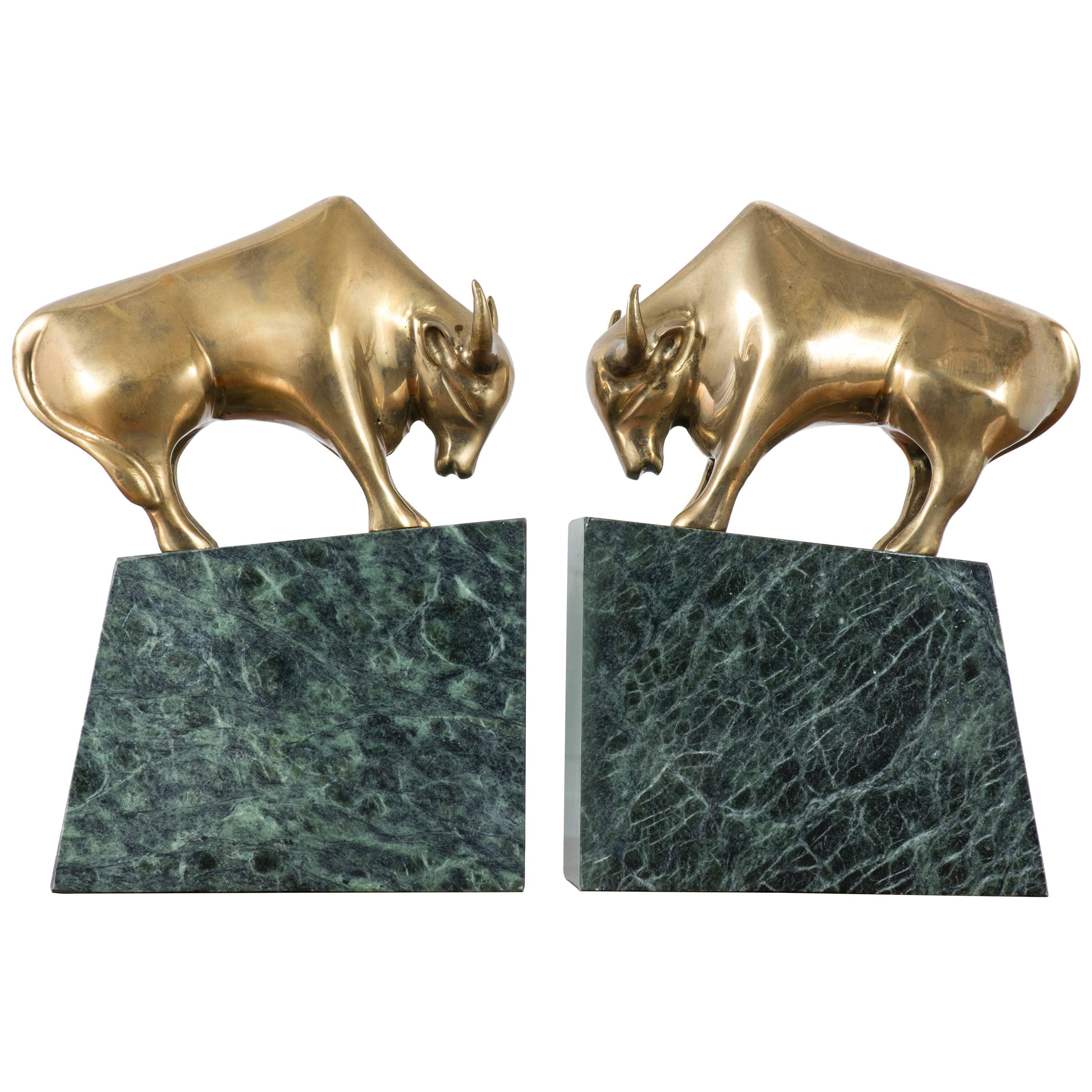Pair of Vintage Bull Bookends