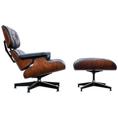 Vintage Rosewood Eames 670 Lounge with 671 Ottoman for Herman Miller