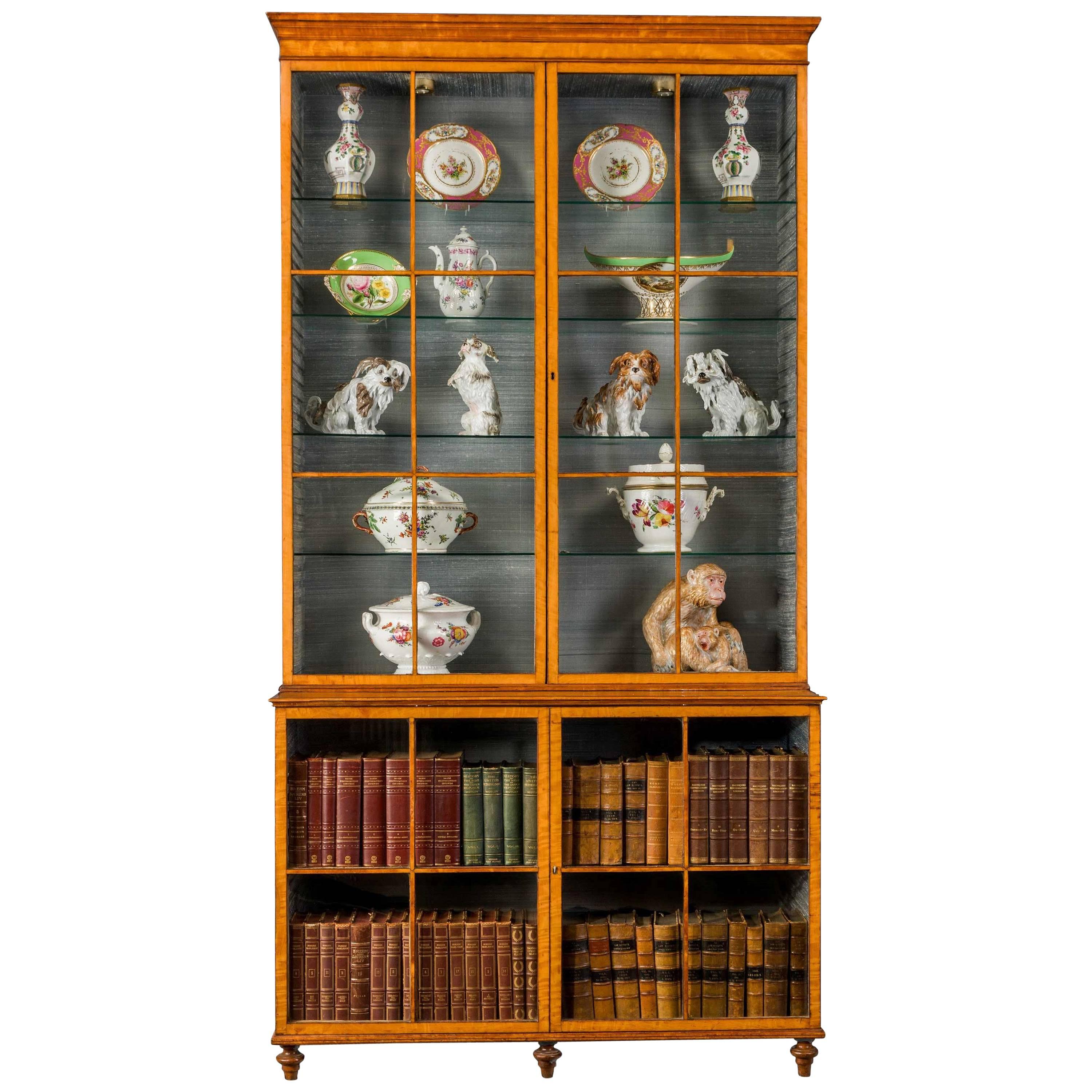 George III Period Satinwood Bookcase