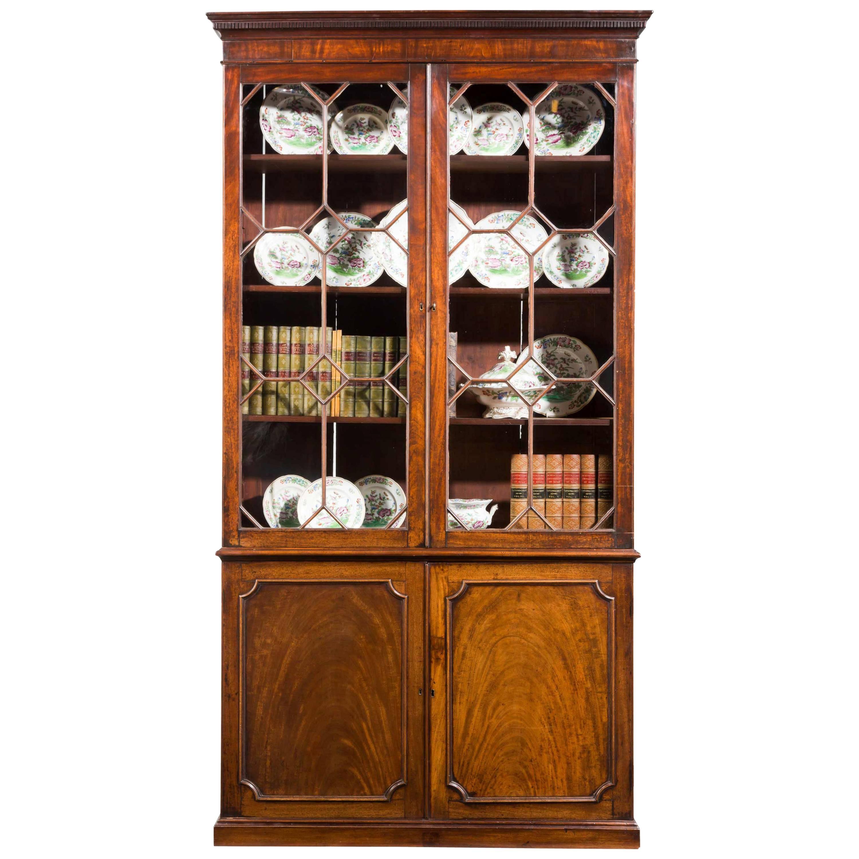 George III Period Mahogany Straight Fronted Bookcase