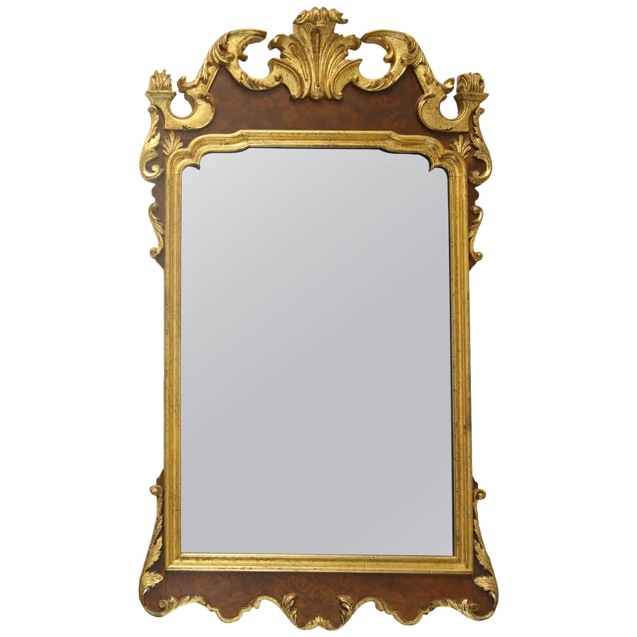 LaBarge Gilt and Brown Wood Regency Mirror For Sale