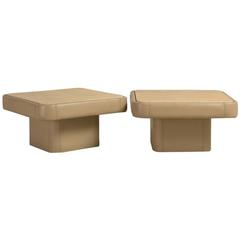 Pair of Leather and Travertine Side Tables, 1970s 12