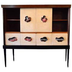 Vintage Osvaldo Borsani Rare Rosewood and Boxwood Side Cabinet