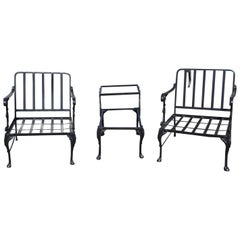 Retro Outdoor Porch Lounge Chairs/Matching Table