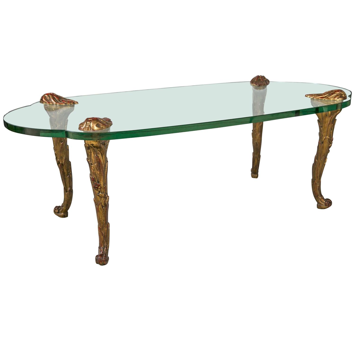 Bagues Style Glass Top Coffee Table at 1stdibs
