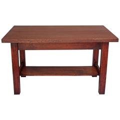 Antique 1910 Arts and Crafts Oak Library Table