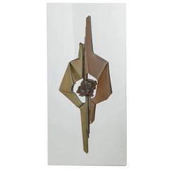 A Giovanni Schoeman Brutalist Metal Wall Sculpture Panel 1970s 1
