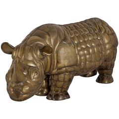 Copper and Brass Rhino by Sergio Bustamante 69/100 signed