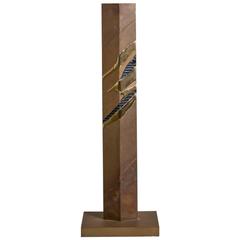 Tall Patinated Steel Sandstorm Inspired Table Sculpture, 1980s 7
