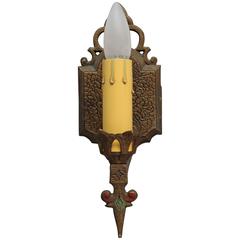 One of Five 1920s Spanish Revival Single-Light Sconces