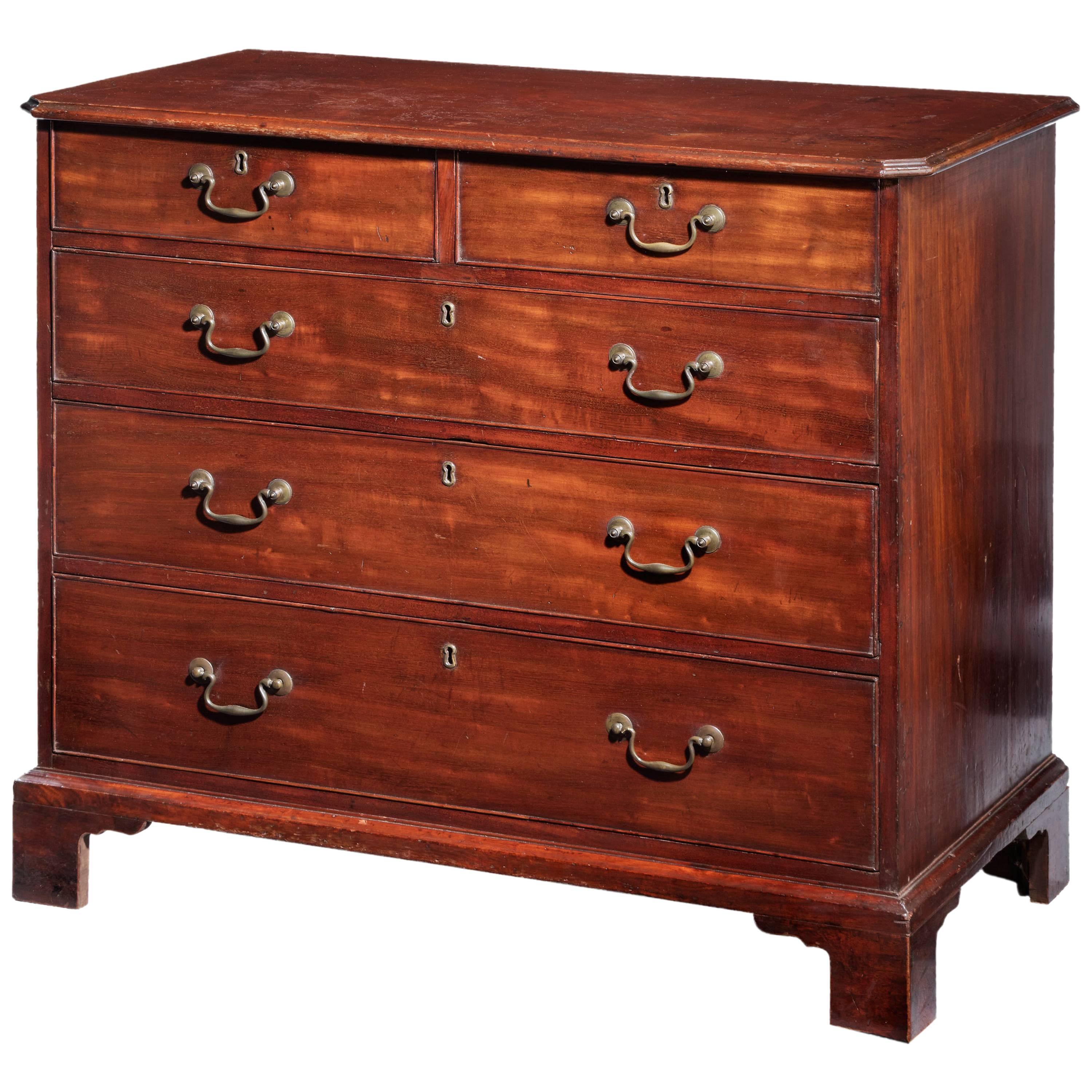 George III Period Mahogany Five-Drawer Chest