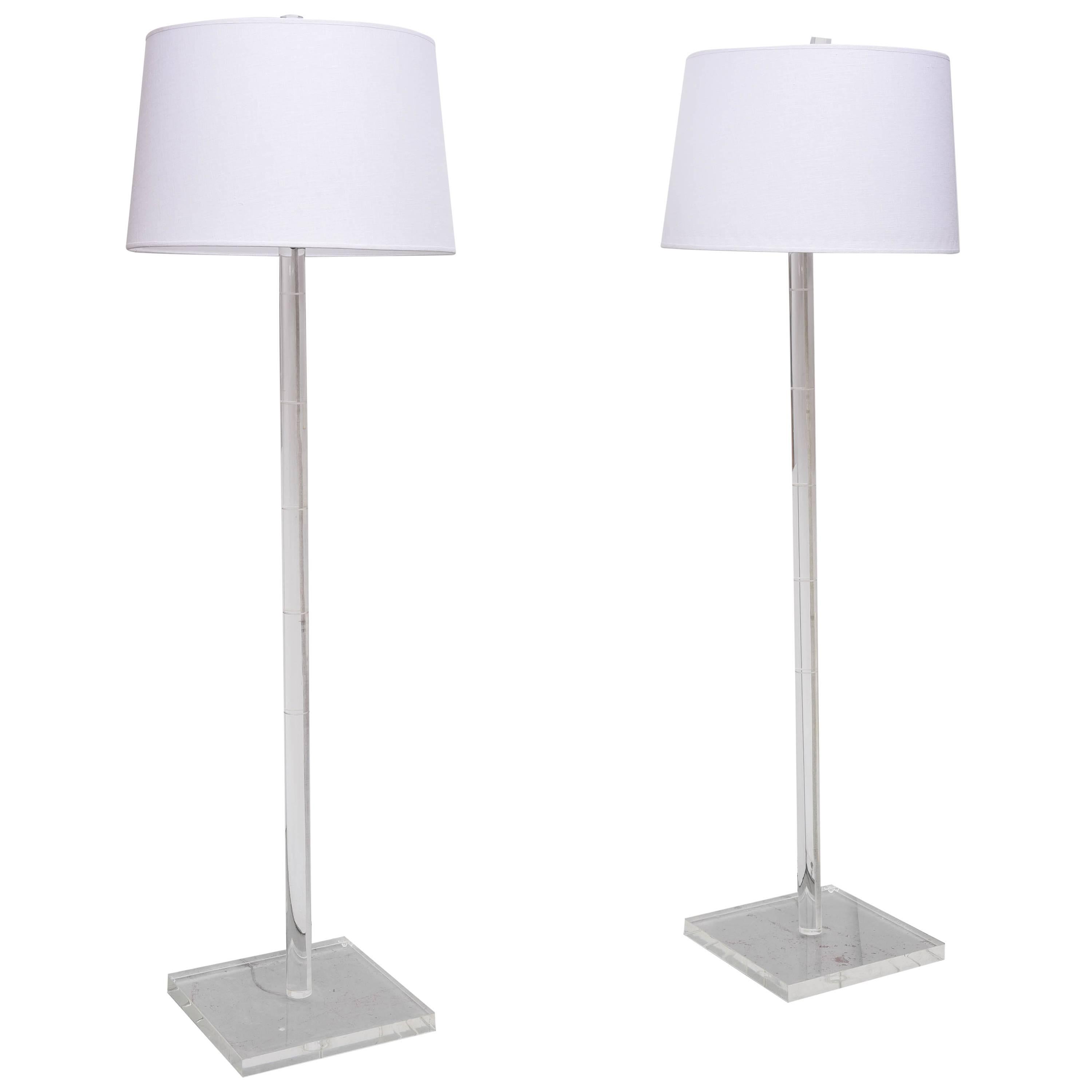 Michael Taylor, Pair of Plaster Floor Lamps, USA, circa 1960s at 1stDibs