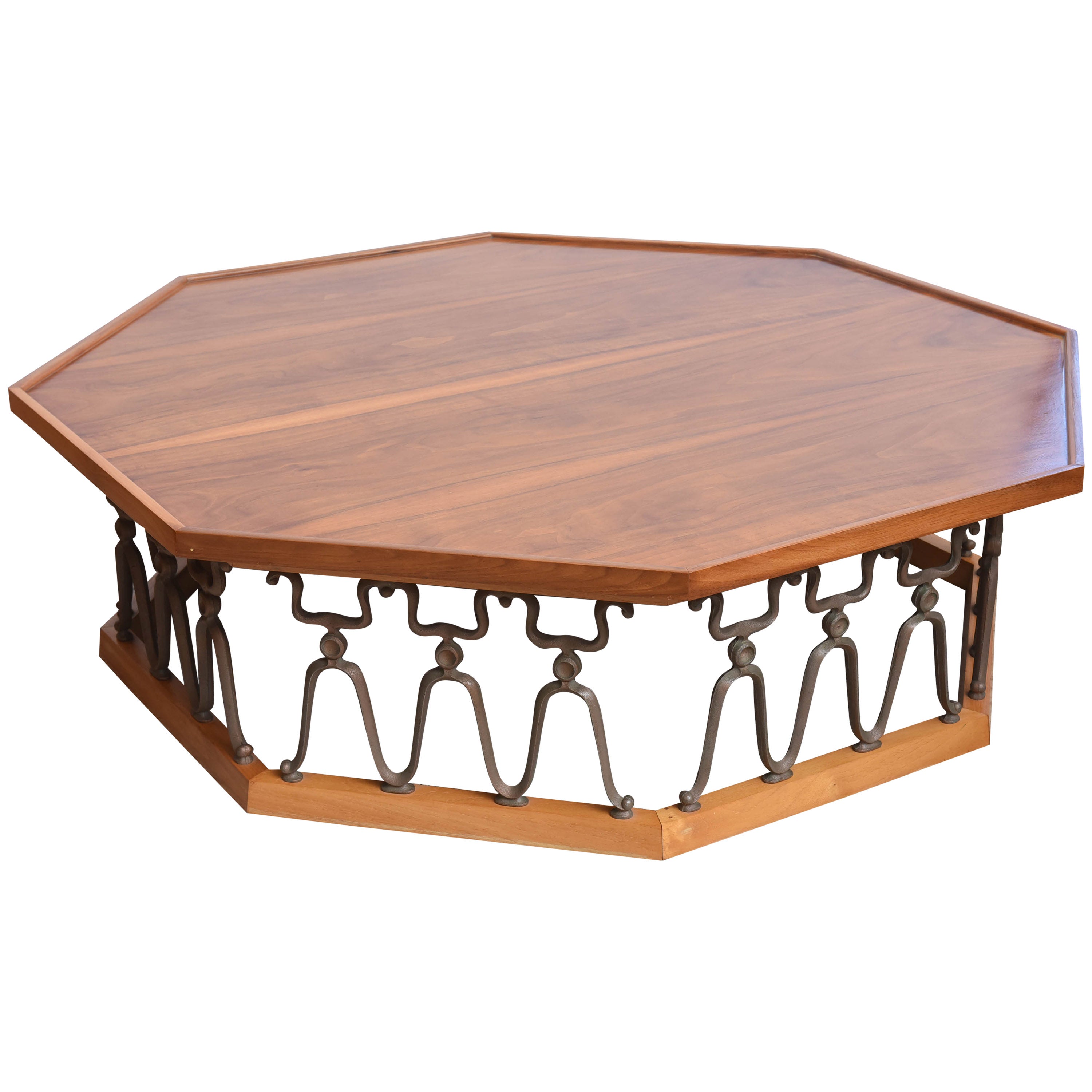 Mid Century Coffee Table by Drexel with Wrapped Leather Top at 1stDibs