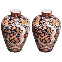 Pair of Amphora Imari Vases