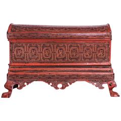 Burmese casket, engraved lacquered 10