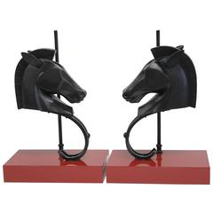 Vintage Pair of Horse Head Lamps